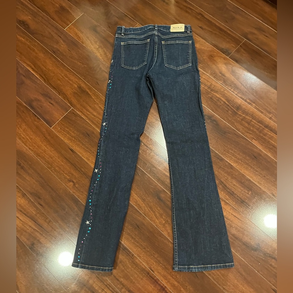 Allen B. by Allen Schwartz Dark Wash Bootcut Jeans with Star & Teal Studs - Picture 2 of 6